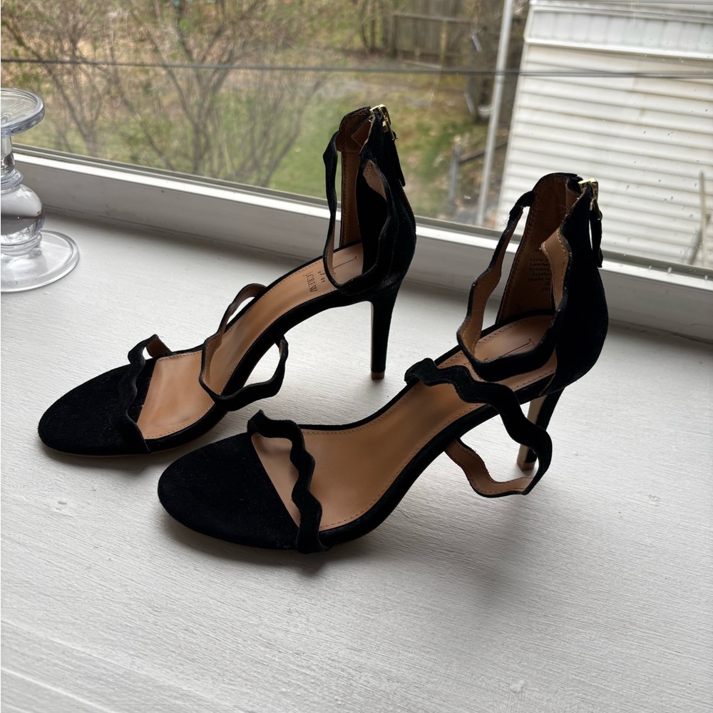 Elegant J.Crew Black Heeled Sandals